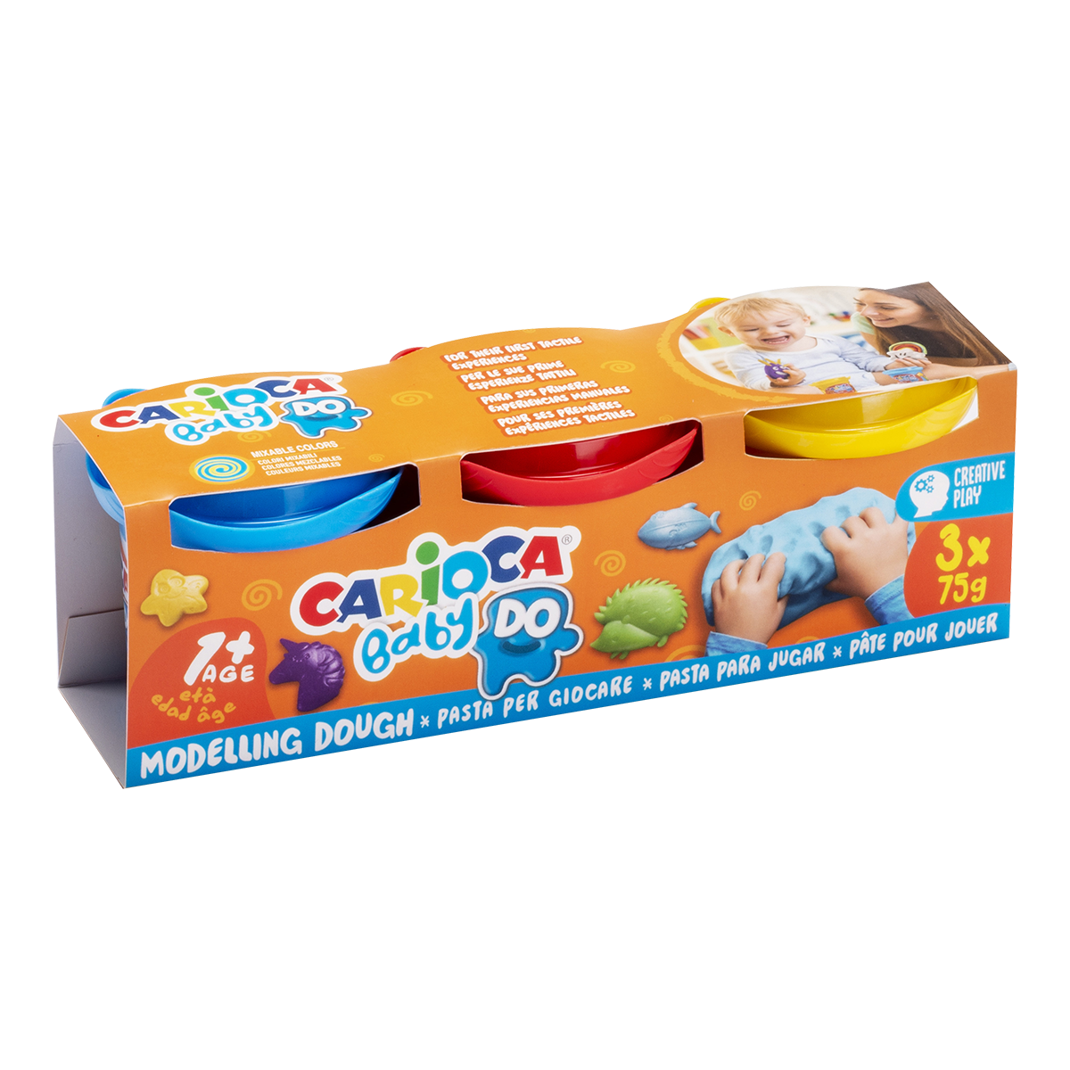 Carioca Baby Do 1+ gyurma, 3 × 75 g, vegyes színek