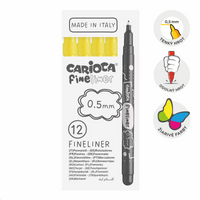 Carioca Fineliner tűfilc készlet 0,5 mm – 12 db – sárga