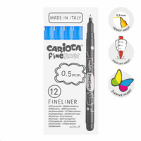 Carioca Fineliner tűfilc készlet 0,5 mm – 12 db – világoskék