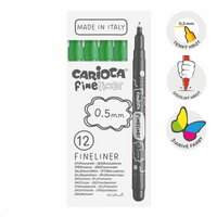 Carioca Fineliner tűfilc készlet 0,5 mm – 12 db – zöld