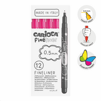 Carioca Fineliner tűfilc készlet 0,5 mm – 12 db – rózsaszín