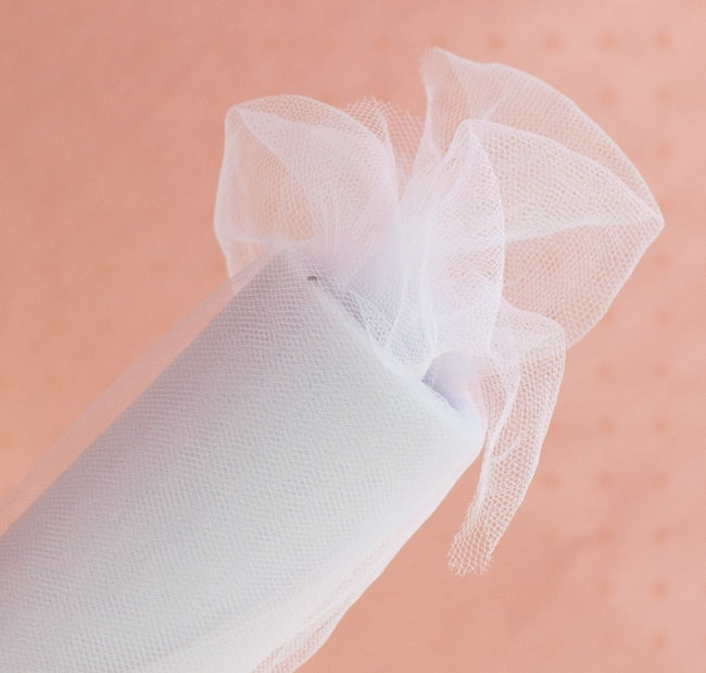 Dekoratív tül 15 cm x 9 m – White