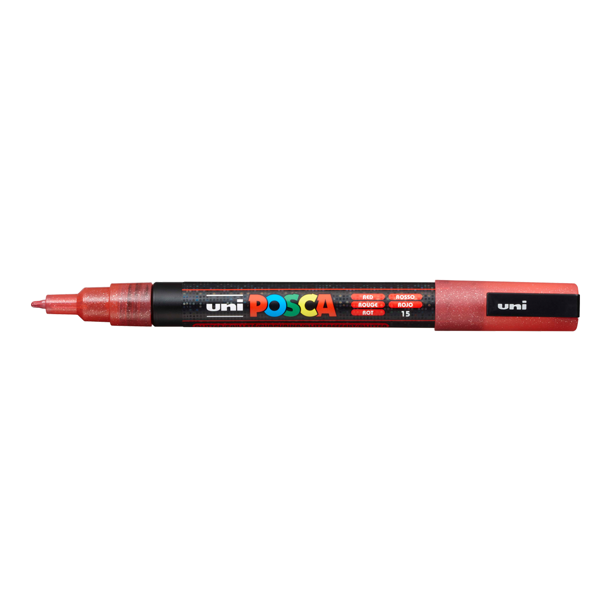 Posca filctoll PC-3ML, 0,9-1,3 mm, csillámos – piros (L15