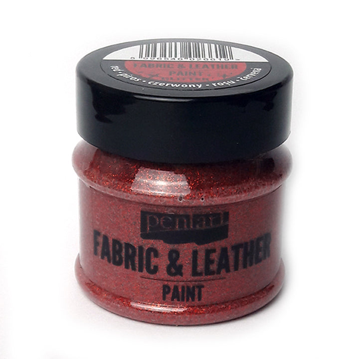Festék textiliákra és bőrre Pentart 50 ml – Glittering red