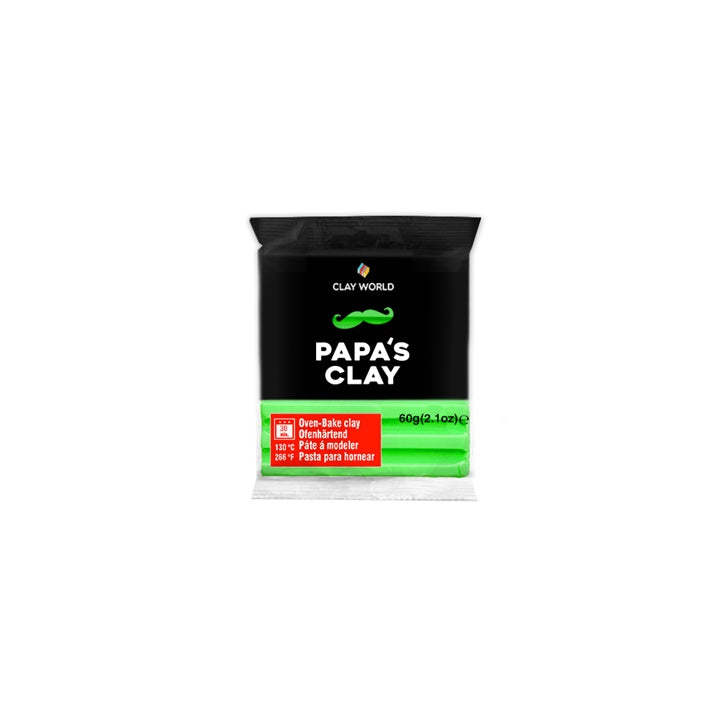 Papa's Clay Polymer Clay 60g – neon zöld