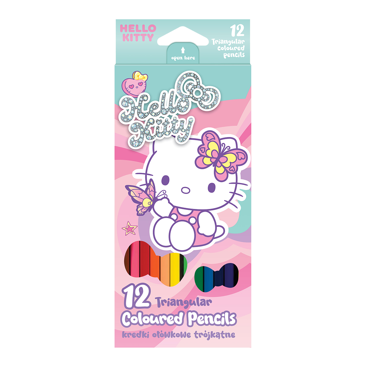 Colorino Hello Kitty háromszögletű színes ceruzák - 12 szín