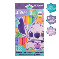 Háromszögletű színes ceruzák Colorino JUMBO Stitch Pastel, 12 pasztell szín