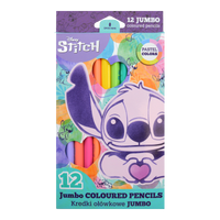 Háromszögletű színes ceruzák Colorino JUMBO Stitch Pastel, 12 pasztell szín