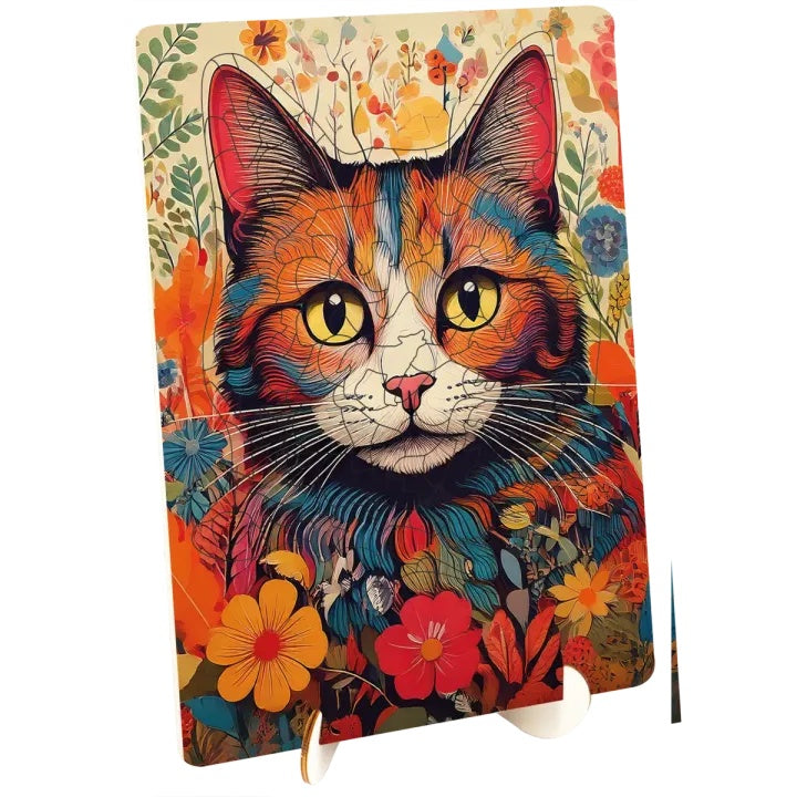 Fa puzzle Macska egyedi formákkal 130 db