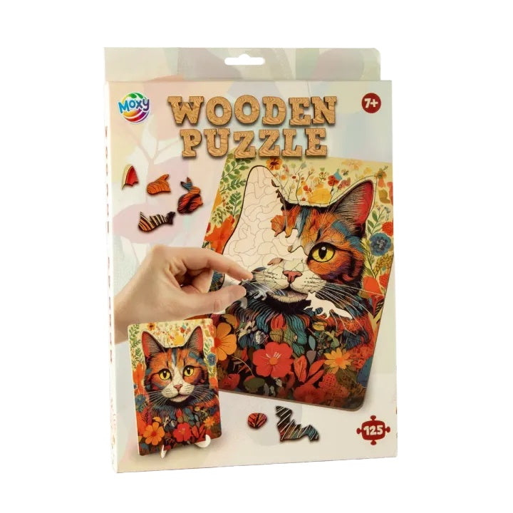 Fa puzzle Macska egyedi formákkal 130 db
