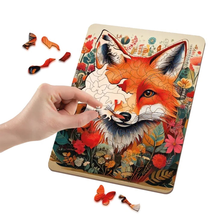 Fa puzzle Róka - 130 db egyedi forma a MOXY-tól