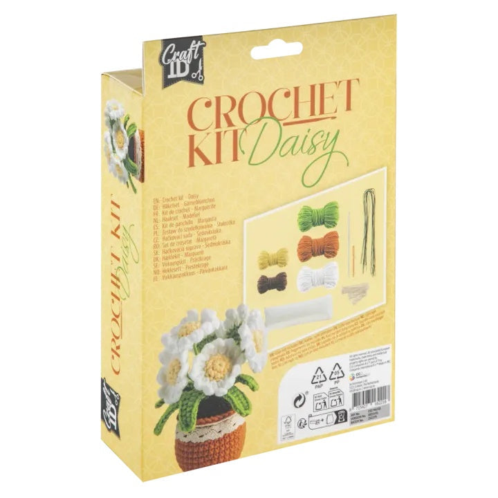 DIY horgolt virágcserép készlet - százszorszép