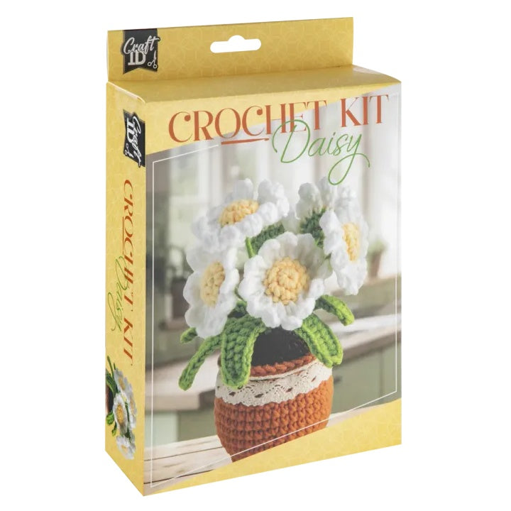 DIY horgolt virágcserép készlet - százszorszép