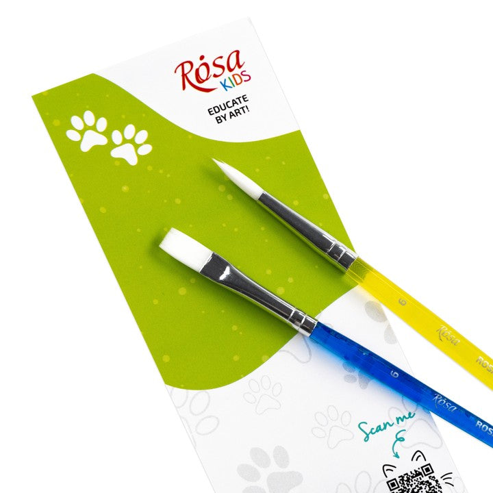 ROSA Kids szintetikus ecsetkészlet 2 db | kerek 6-os, lapos 6-os