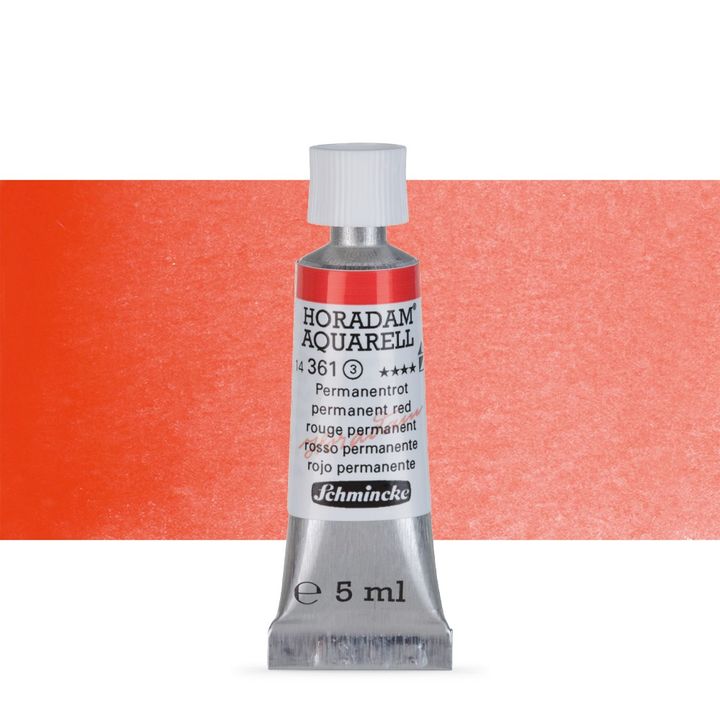 Schmincke Horadam akvarell festékek tubusban 5ml – 361 Permanent Red