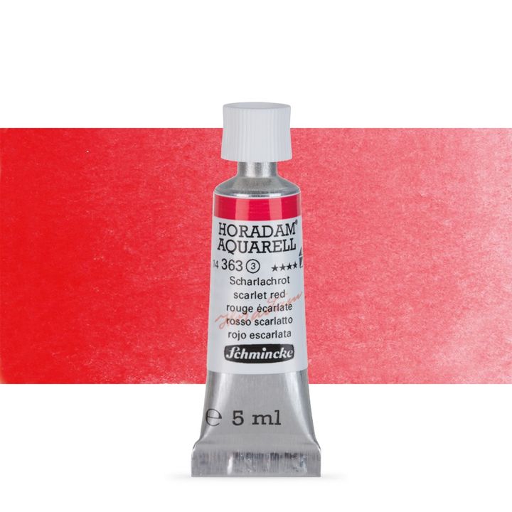 Schmincke Horadam akvarell festékek tubusban 5ml – 363 Scarlet Red