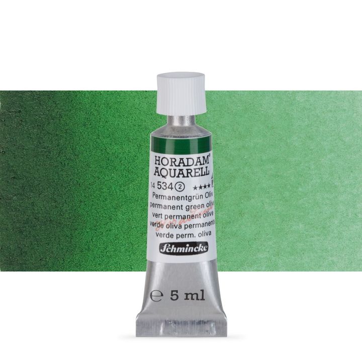 Schmincke Horadam akvarell festékek tubusban 5ml – 534 Permanent Green Olive