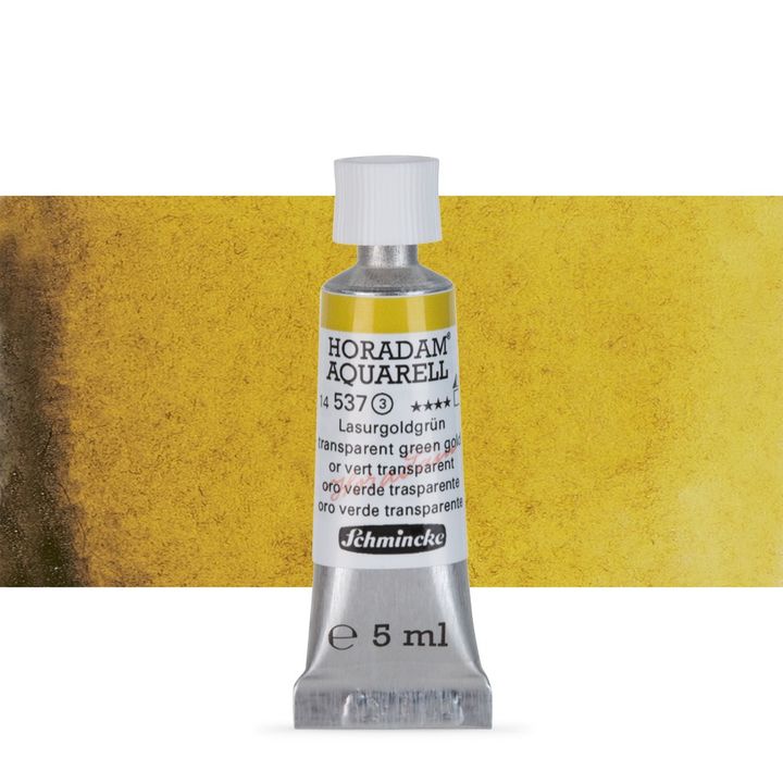 Schmincke Horadam akvarell festékek tubusban 5ml – 537 Transparent Green Gold