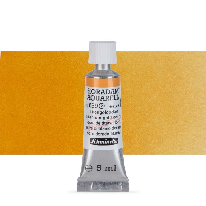Schmincke Horadam akvarell festékek tubusban 5ml – 659 Titanium Gold Ochre
