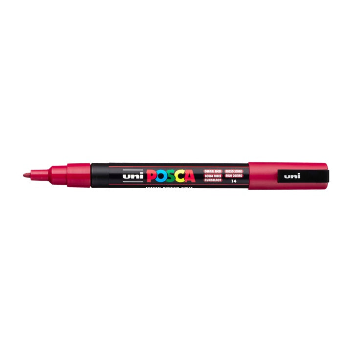Marker UNI POSCA PC-3M 0.9 - 1.3 MM – sötétvörös (14)