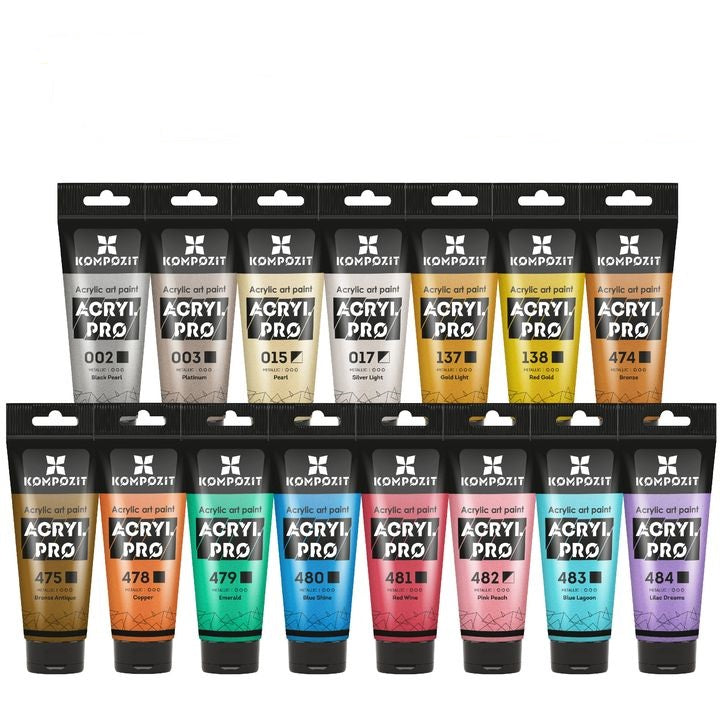 ACRYL PRO Kompozit 15x75 ml fémes akrilfesték készlet (1)