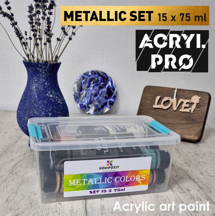 ACRYL PRO Kompozit 15x75 ml fémes akrilfesték készlet (2)