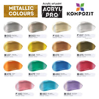 ACRYL PRO Kompozit 15x75 ml fémes akrilfesték készlet (3)