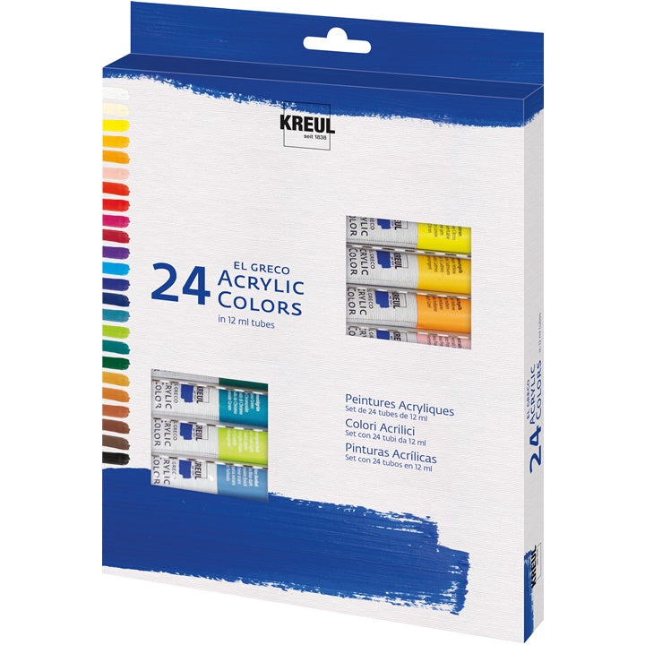 Akrilfesték szett El Greco 24 x 12 ml