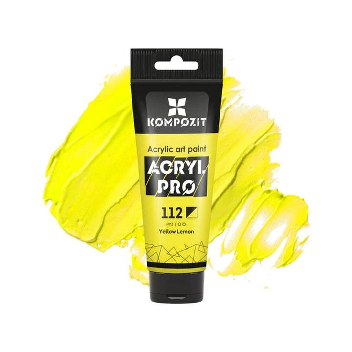 ACRYL PRO ART Composite akril festék 75 ml – 112 citromsárga