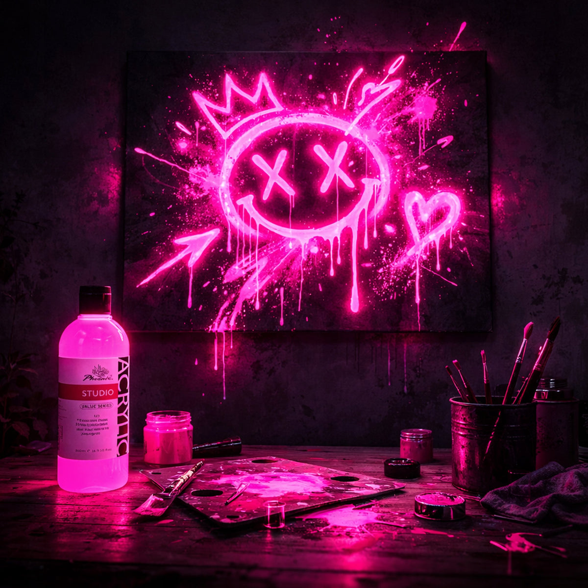 Phoenix fluoreszkáló akrilfesték 157 Fluoreszkáló rózsaszín 500 ml