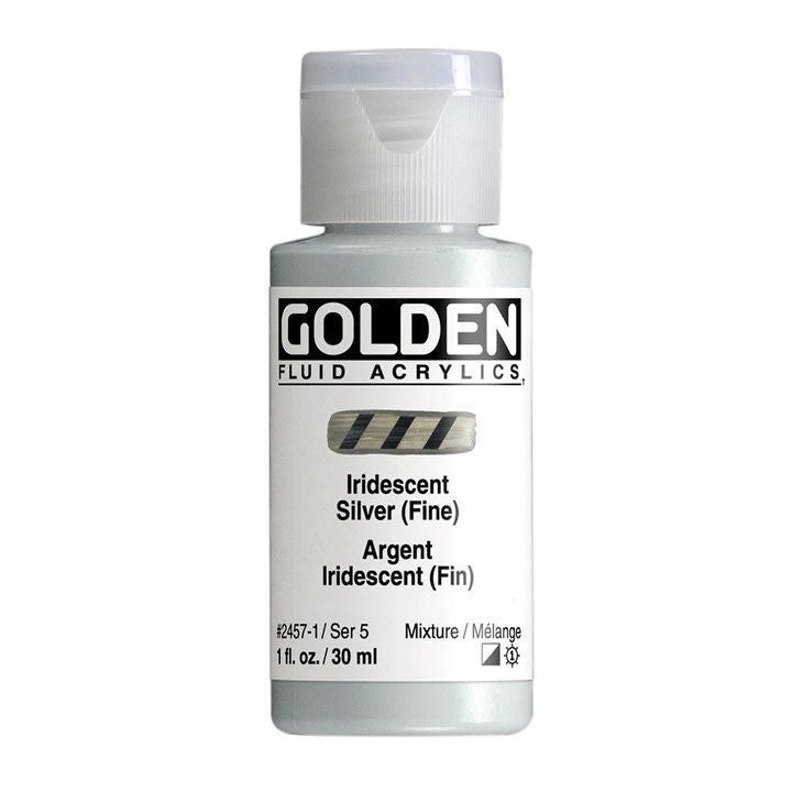 GOLDEN Fluid Irizáló akrilfesték 30 ml – 2457 ezüst