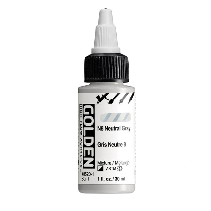 GOLDEN High Flow akril festék 30 ml – 8520 N8 Semleges szürke
