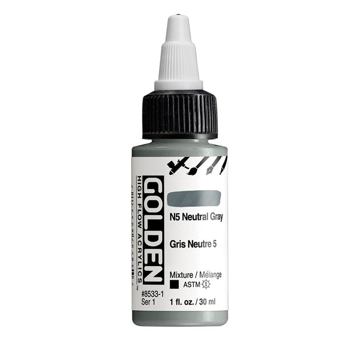 GOLDEN High Flow akril festék 30 ml – 8533 N5 Semleges szürke