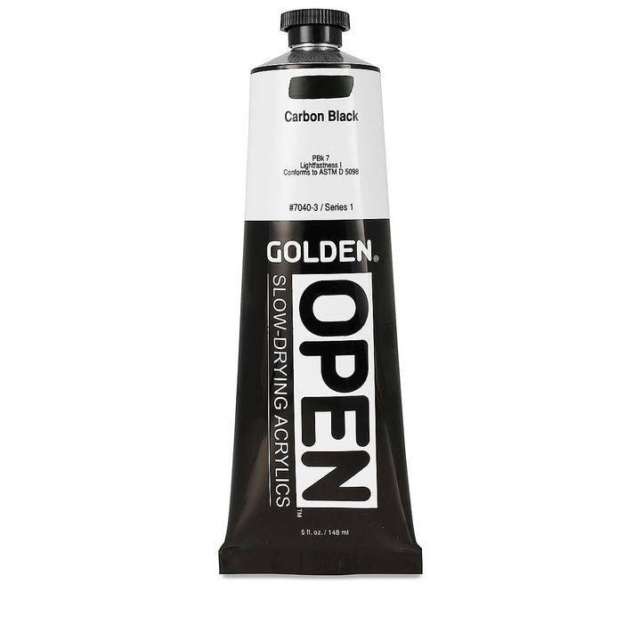 GOLDEN OPEN lassan száradó akrilfesték 148 ml – 7040 szénfekete
