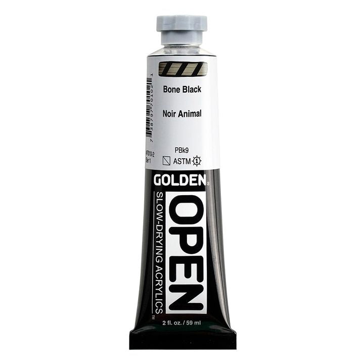 GOLDEN OPEN lassan száradó akrilfesték 59 ml – 7010 Csont fekete