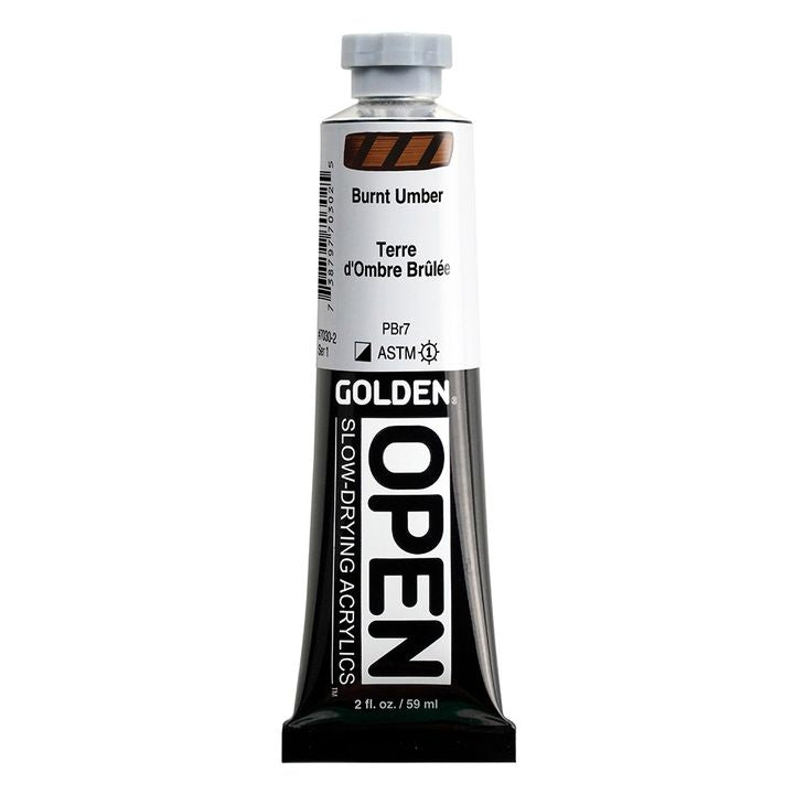GOLDEN OPEN lassan száradó akrilfesték 59 ml – 7030 Égett Umbra
