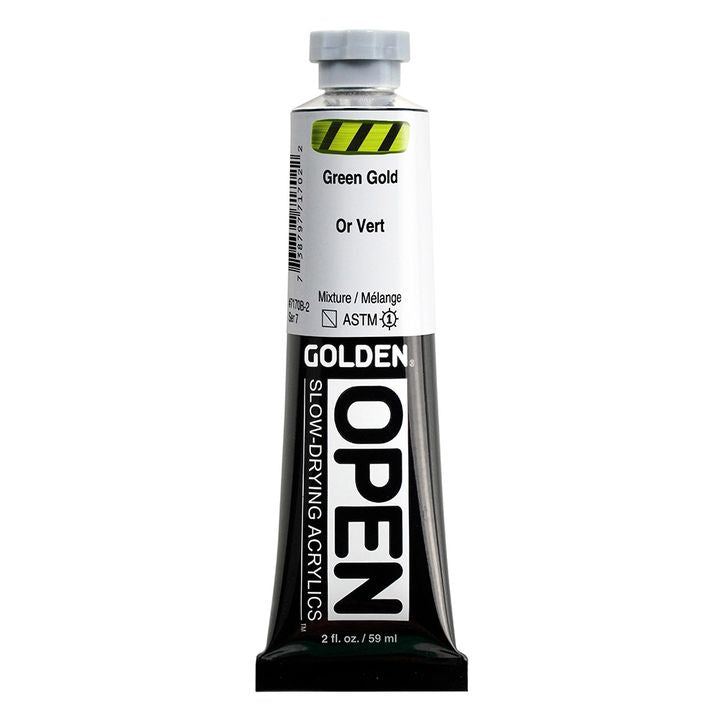 GOLDEN OPEN lassan száradó akrilfesték 59 ml – 7170 Zöld arany