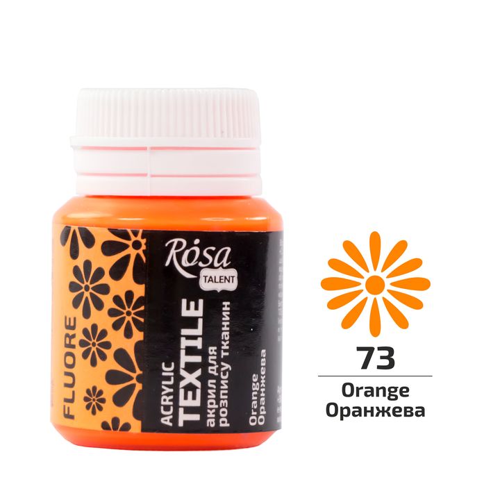 ROSA TALENT Fluoreszkáló akrilfesték textíliákhoz 20 ml – narancs