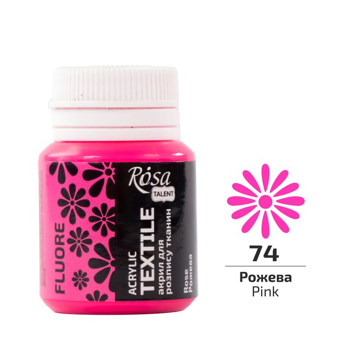 ROSA TALENT Fluoreszkáló akrilfesték textíliákhoz 20 ml – Rózsaszín