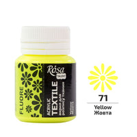 ROSA TALENT Fluoreszkáló akrilfesték textíliákhoz 20 ml – Sárga