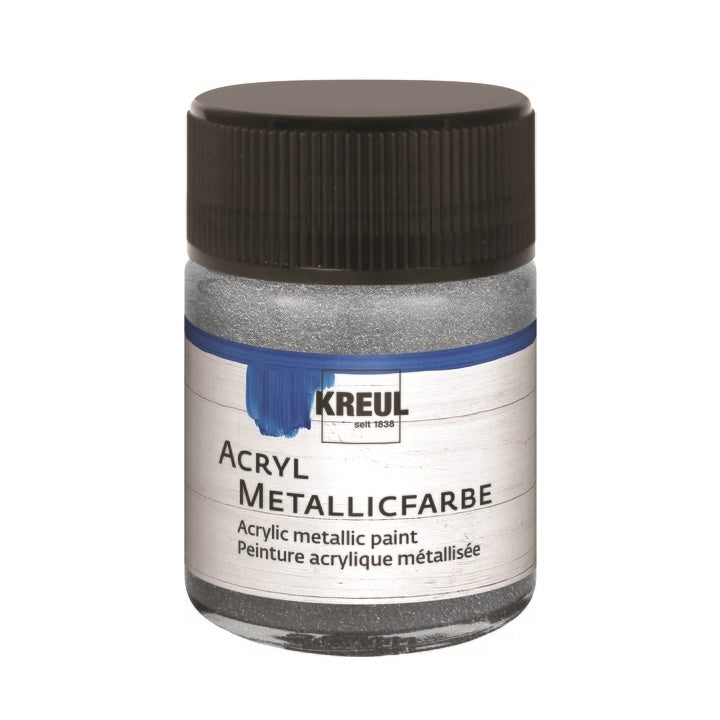 KREUL METALLIC akrilfestékek 50 ml – ezüst