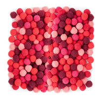 Akril Pom Poms, 1 cm - 120 db – Piros