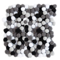 Akril Pom Poms, 1 cm - 120 db – Fekete-fehér
