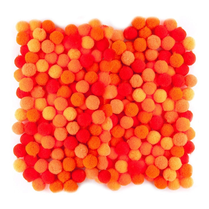Akril Pom Poms, 1 cm - 120 db – narancs