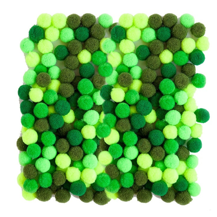 Akril Pom Poms, 1 cm - 120 db – Zöld