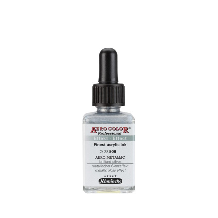 Schmincke AERO COLOR Professional Effect akril tinta 28 ml – 906 AERO METALLIC briliáns ezüst