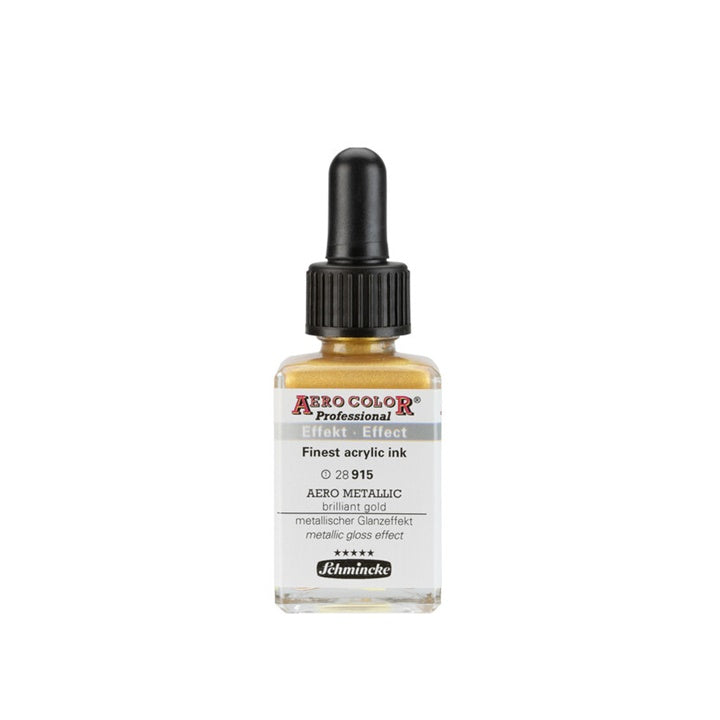 Schmincke AERO COLOR Professional Effect akril tinta 28 ml – 915 AERO METALLIC briliáns arany