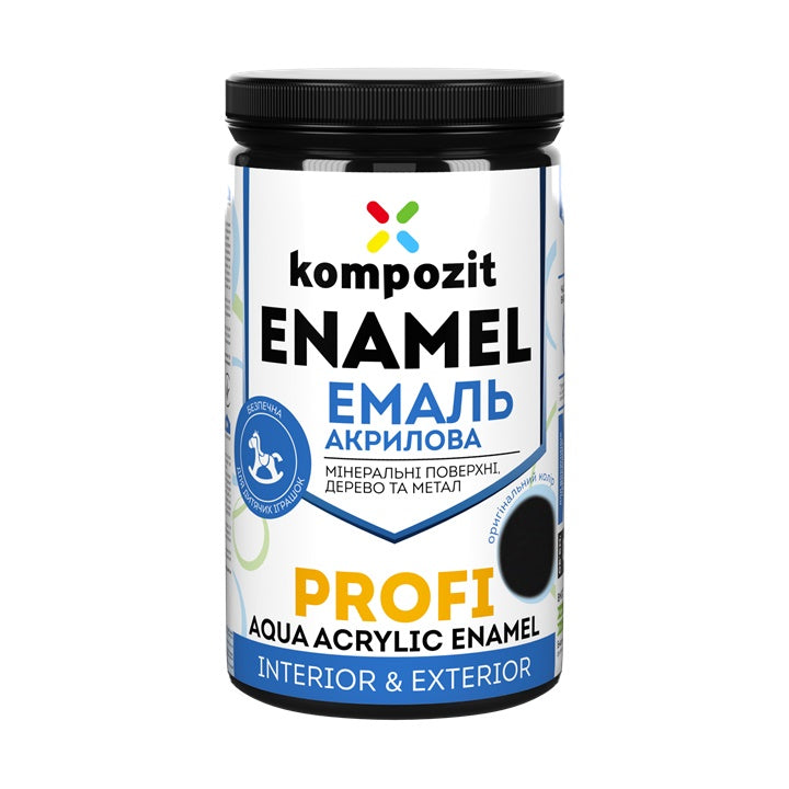 Akril zománc KOMPOZIT PROFI Gloss 0,3 l – Fekete