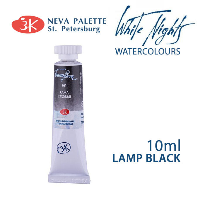 Akvarell festék White Nights 10 ml - Lámpafekete