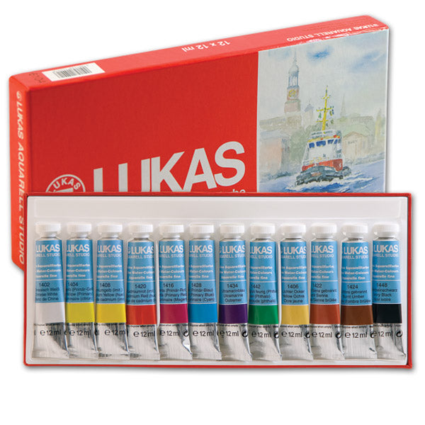 Akvarell festékek LUKAS STUDIO 12x10ml -  papírdoboz - készlet